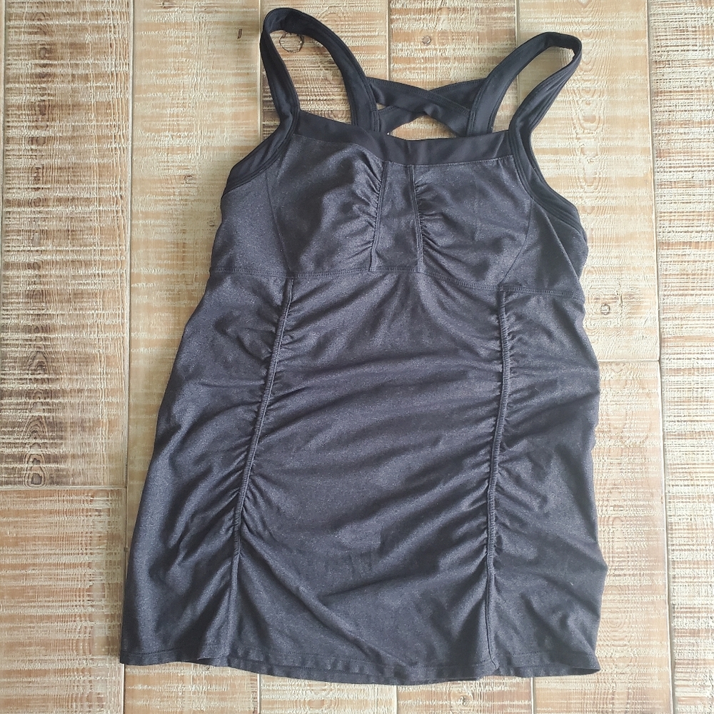 Athleta gray black work out tank medium